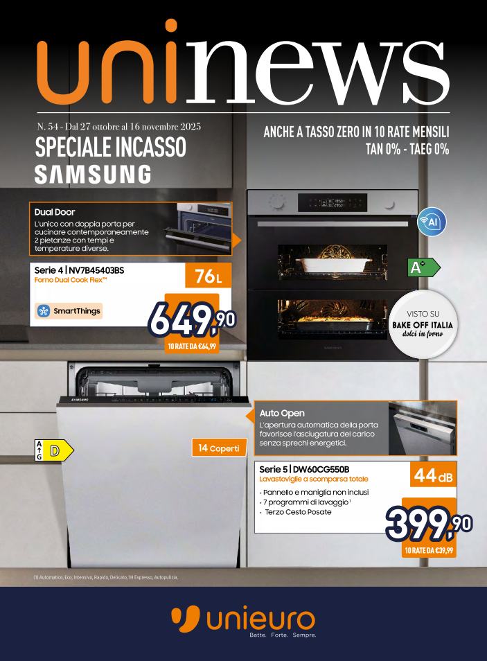Volantino Unieuro - Speciale Incasso Sfoglia lo speciale valido dal 27/10 al 16/11