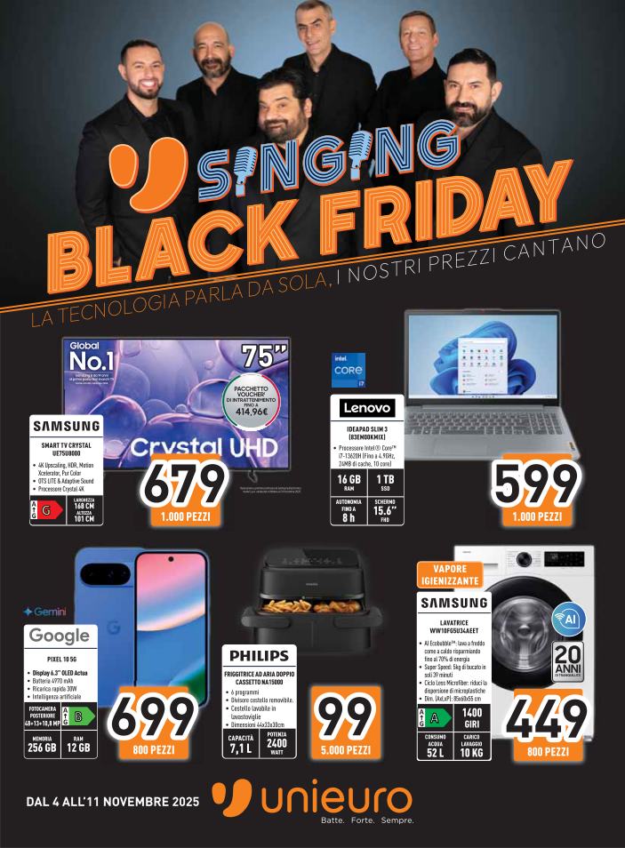 Volantino Unieuro - Black Friday valido dal 04/11 al 11/11