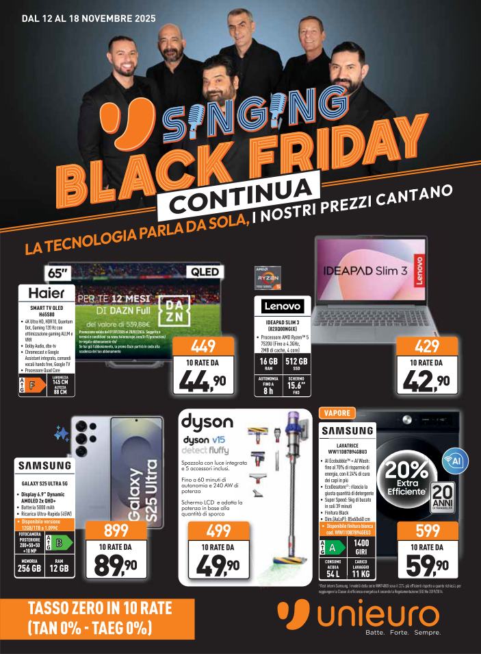 Volantino Unieuro - Black Friday valido dal 12/11 al 18/11