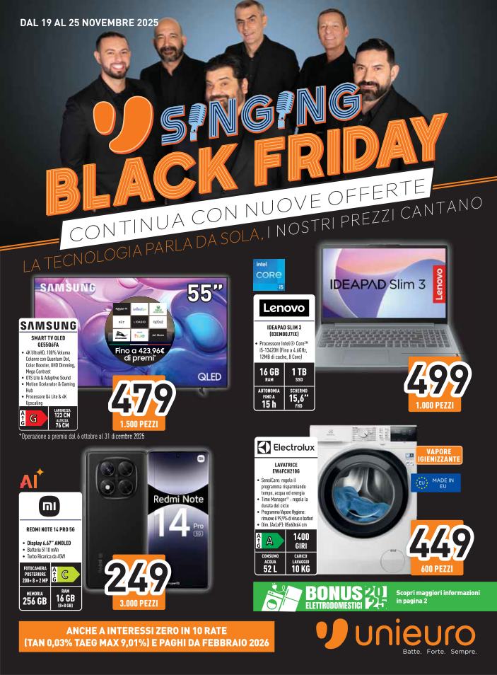 Volantino Unieuro - Black Friday valido dal 19/11 al 25/11