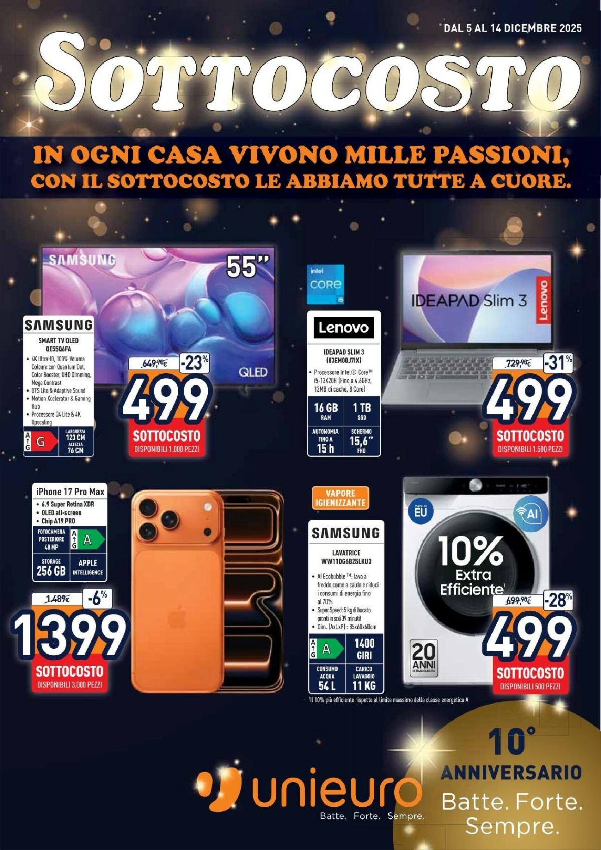 Volantino Unieuro valido dal 05/12 al 14/12