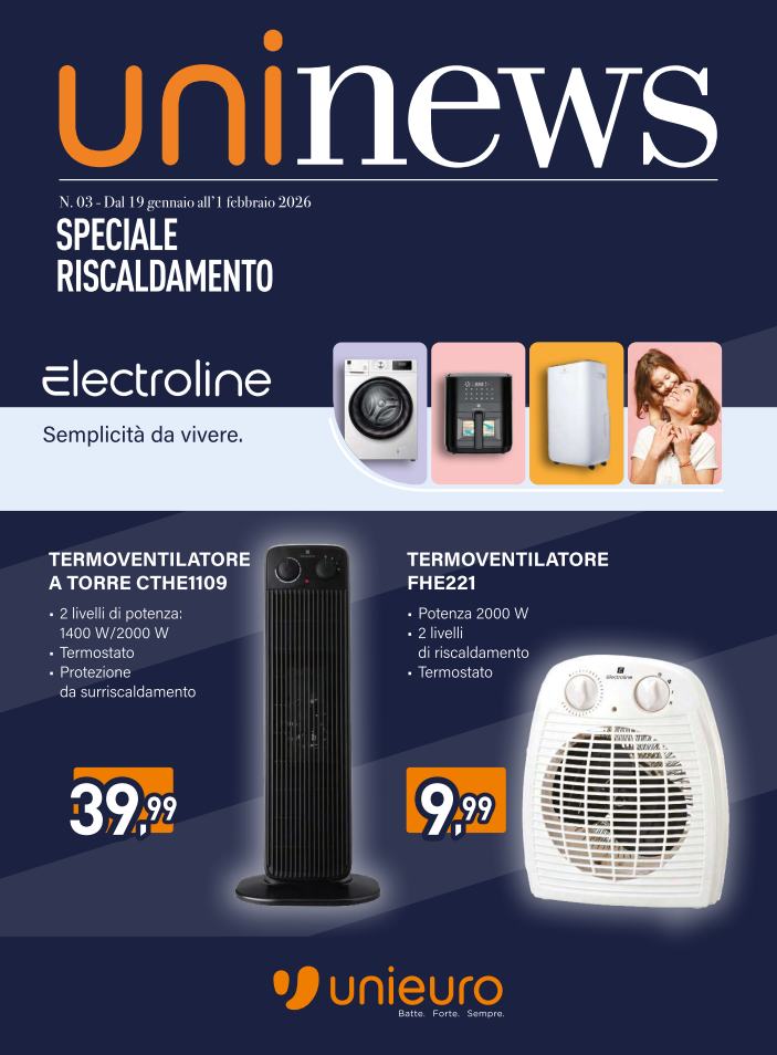 Volantino Unieuro - Speciale Riscaldamento valido dal 19/01 al 01/02