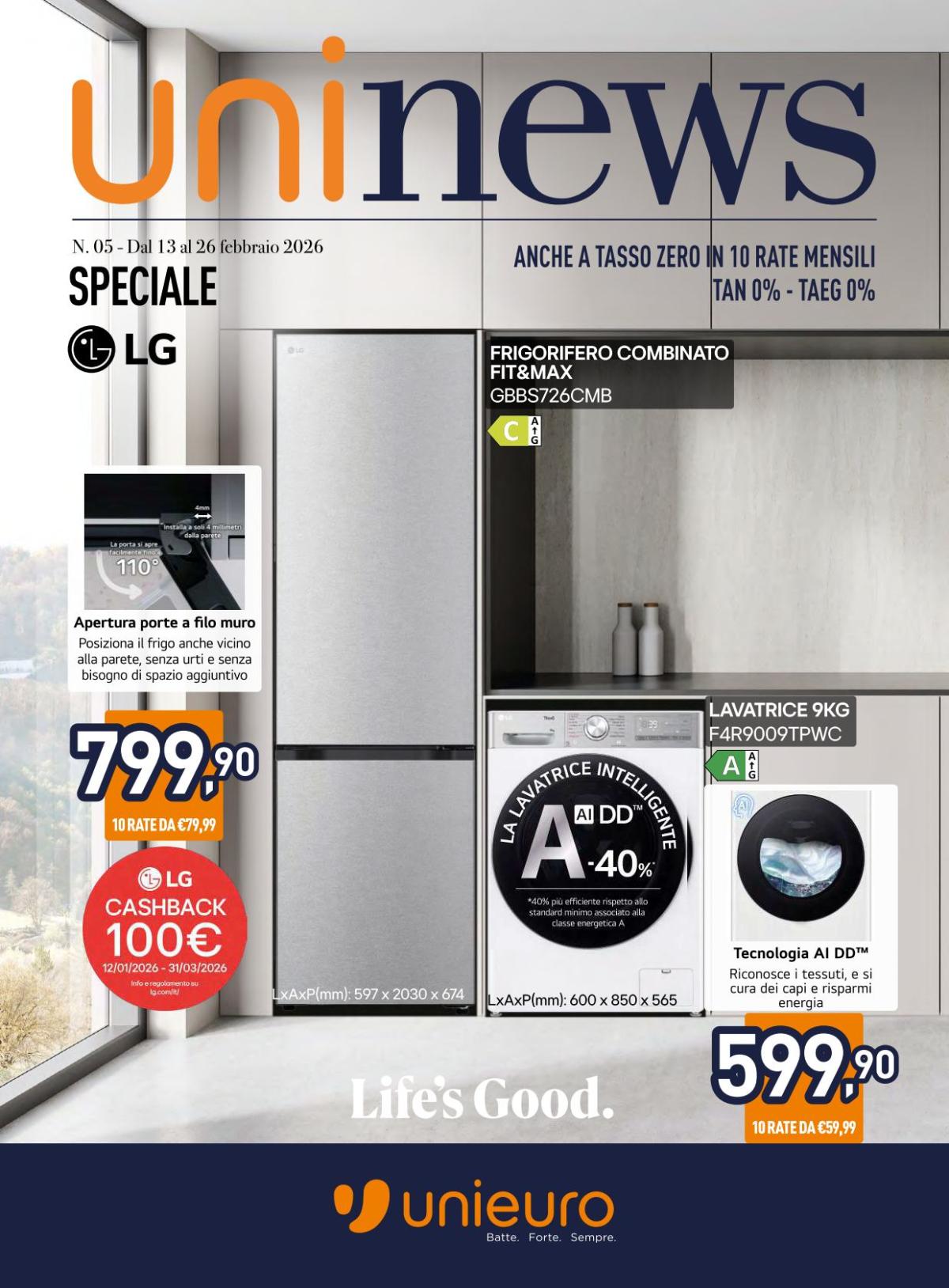 Volantino Unieuro - Speciale LG valido dal 13/02/2026 al 26/02/2026