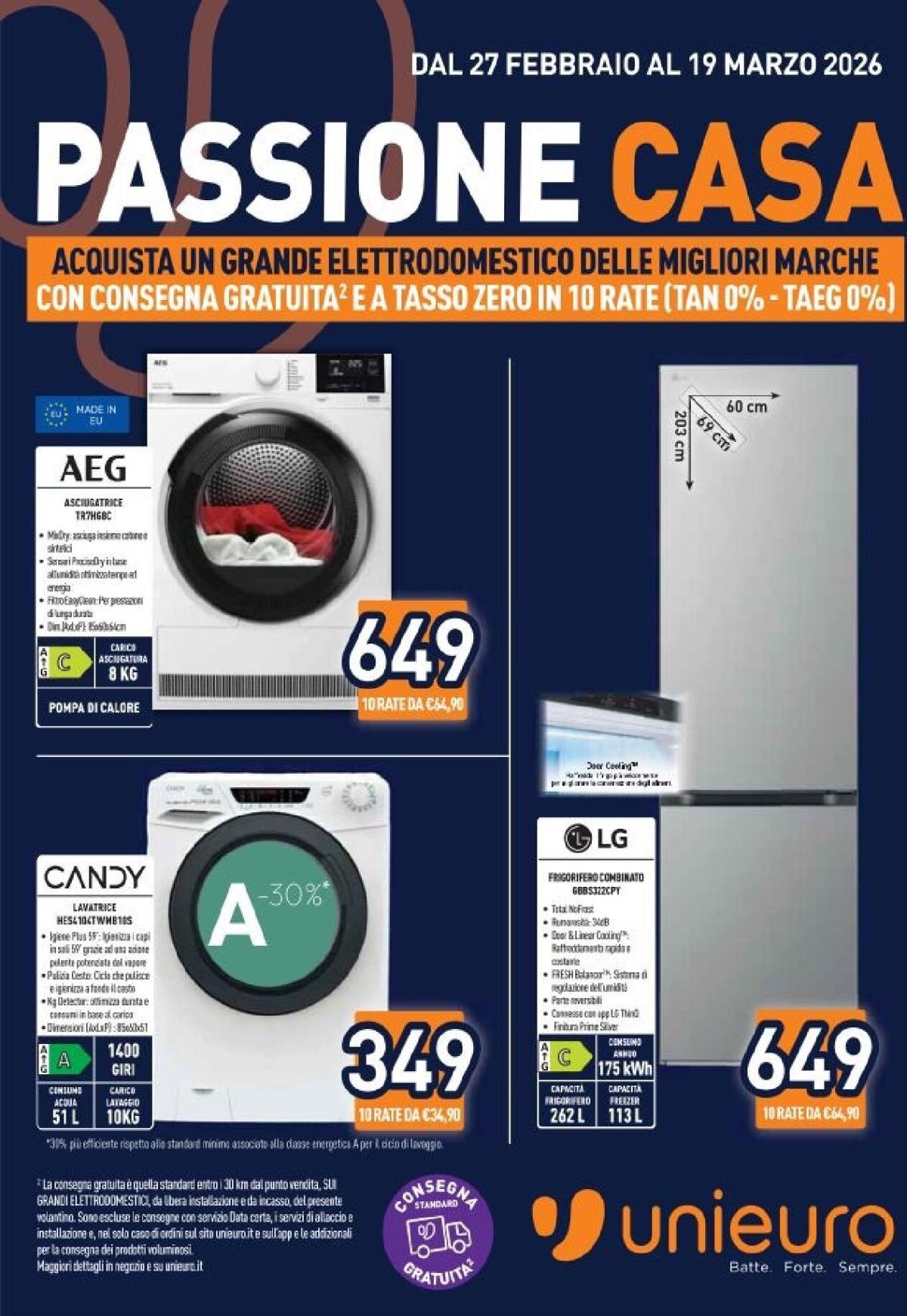Volantino Unieuro valido dal 27/02/2026 al 19/03/2026