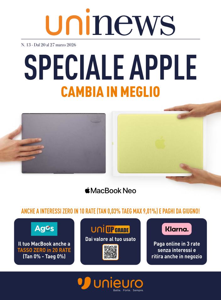 Volantino Unieuro - Speciale Apple valido dal 20/03/2026 al 27/03/2026
