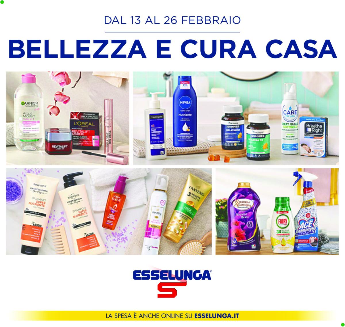 Volantino Esselunga - Bellezza e cura casa valido dal 13/02 al 26/02