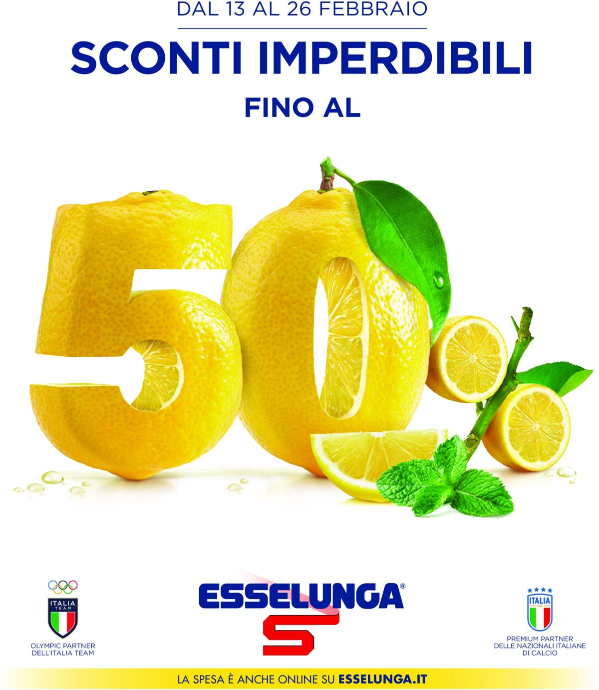 Volantino Esselunga - Sconti fino al 50% valido dal 13/02 al 26/02