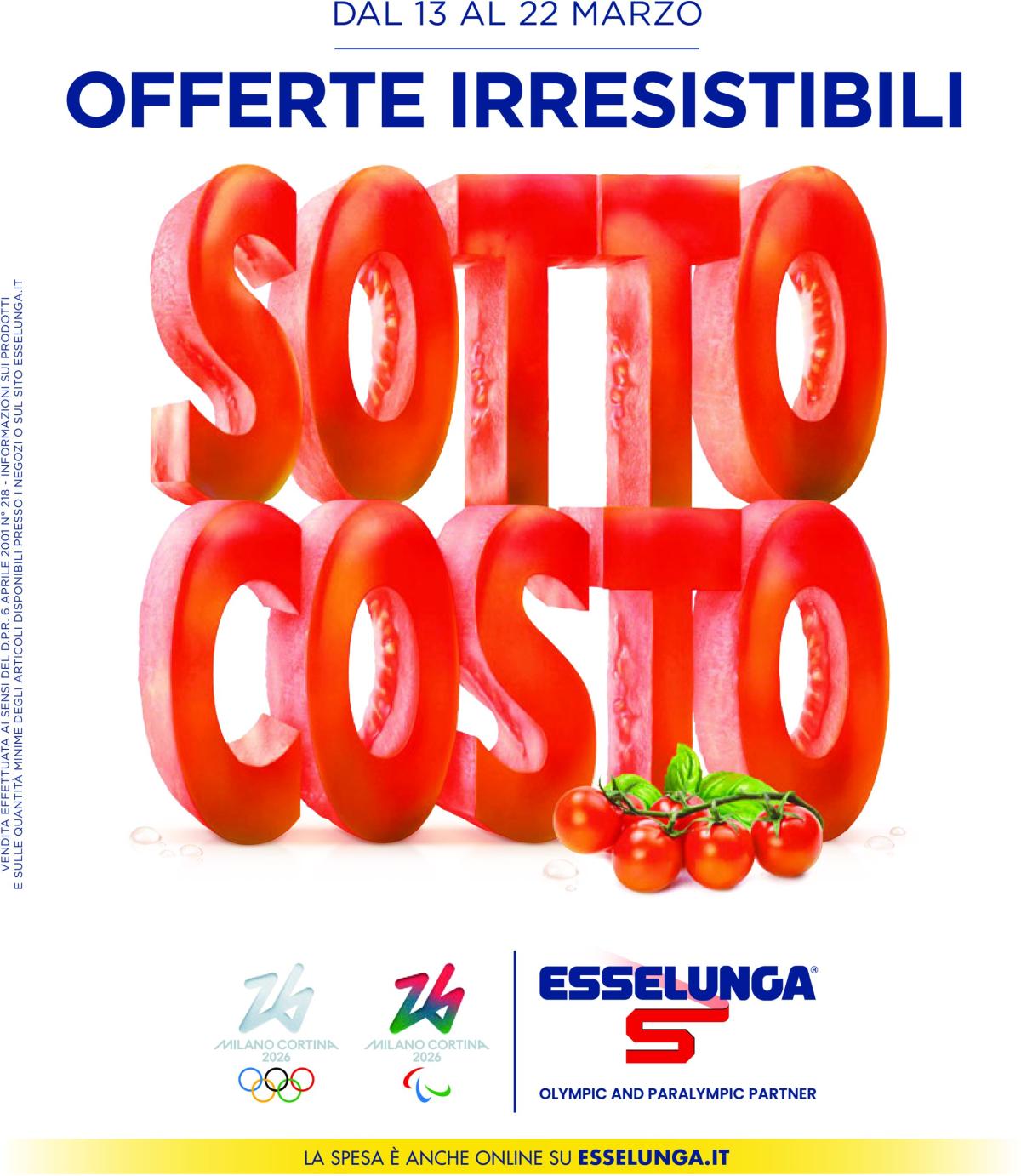 Volantino Esselunga - Sottocosto valido dal 13/03 al 22/03