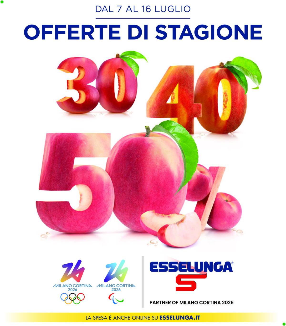 Volantino Esselunga - 30/40/50% valido dal 07/07 al 16/07