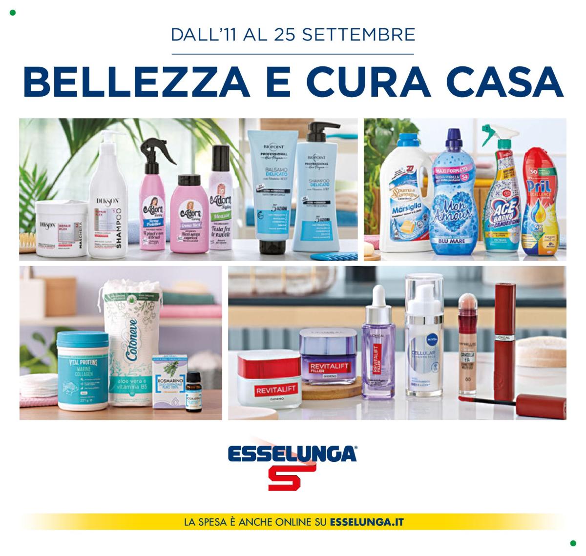 Volantino Esselunga - Bellezza e cura casa valido dal 11/09 al 25/09