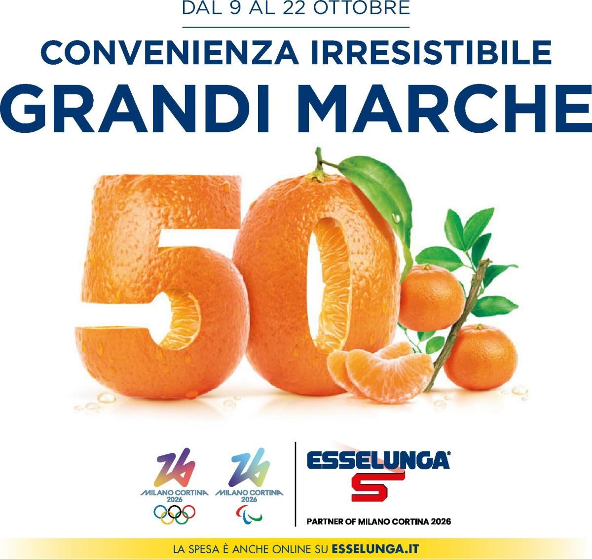 Volantino Esselunga - Grandi Marche al 50% valido dal 09/10 al 22/10