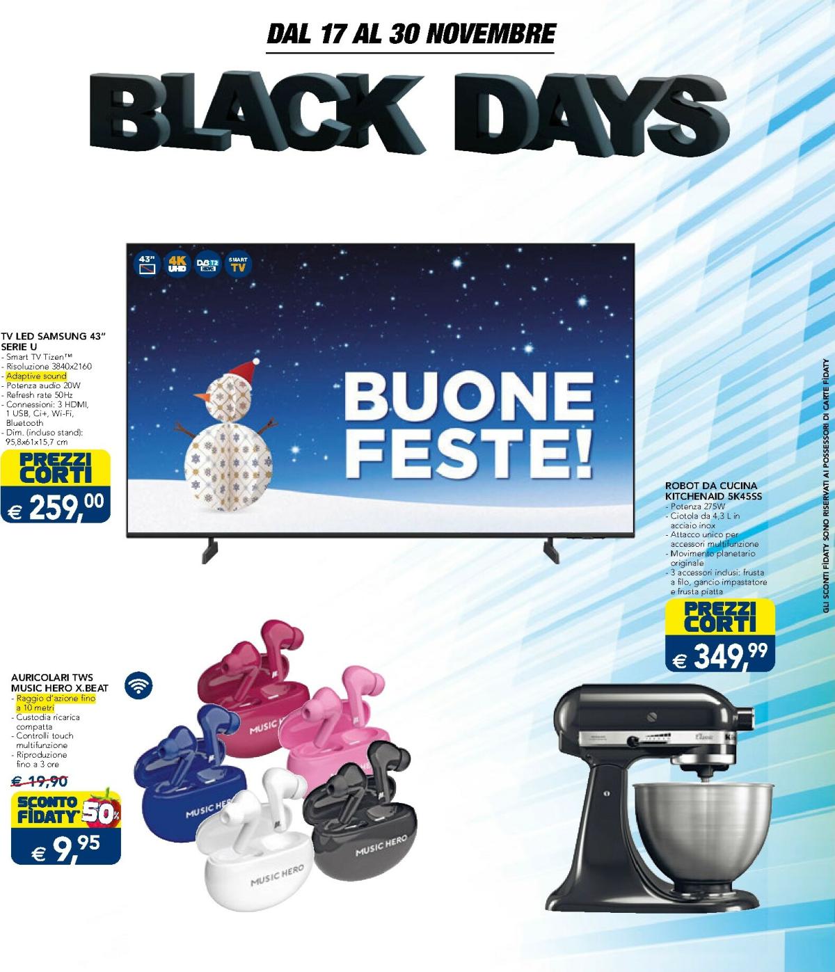 Volantino Esselunga - Black Days valido dal 17/11 al 30/11