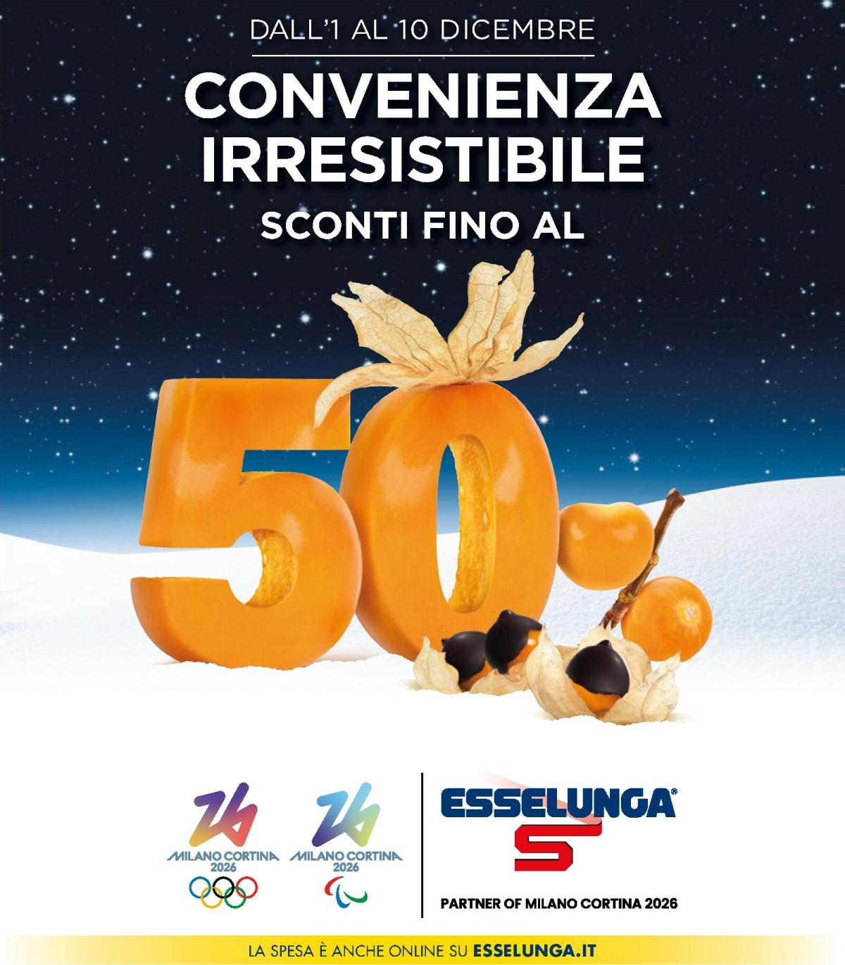 Volantino Esselunga - Sconti fino al 50% valido dal 01/12 al 10/12