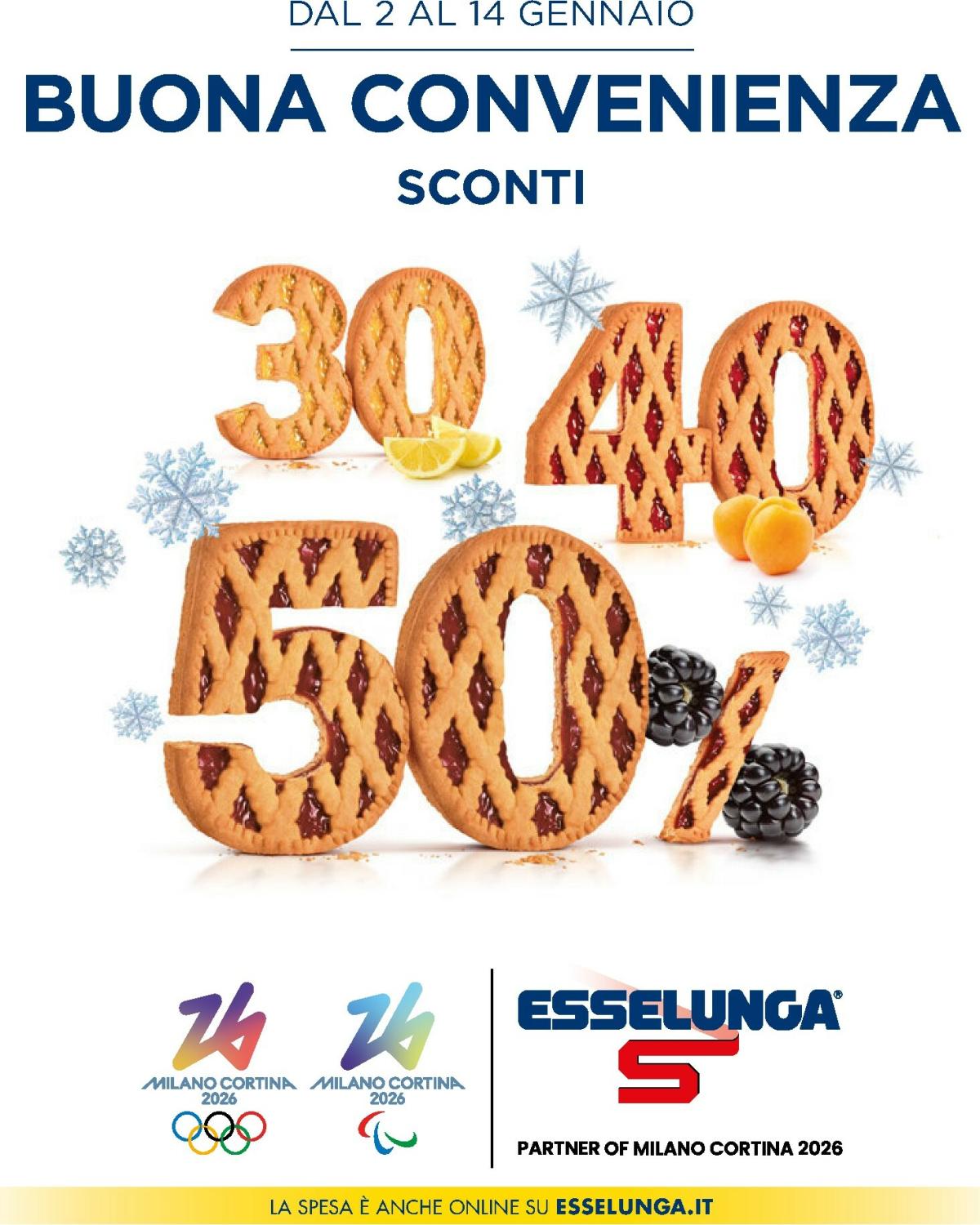 Volantino Esselunga - 30/40/50% valido dal 02/01 al 14/01