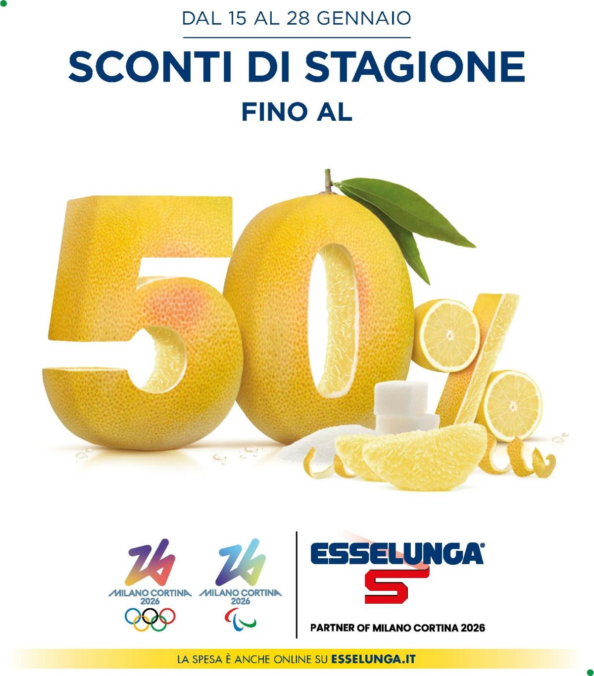 Volantino Esselunga - Sconti fino al 50% valido dal 15/01 al 28/01