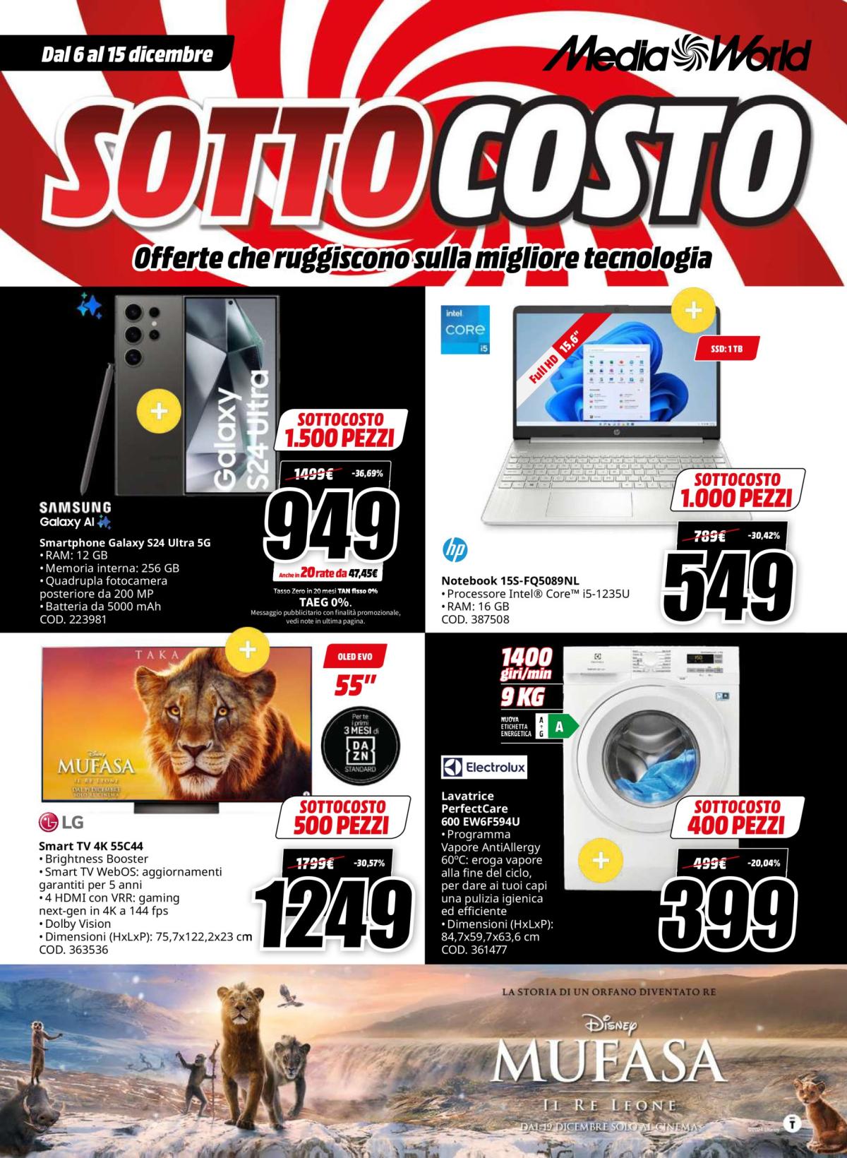 Volantino Mediaworld valido dal 06/12 al 15/12