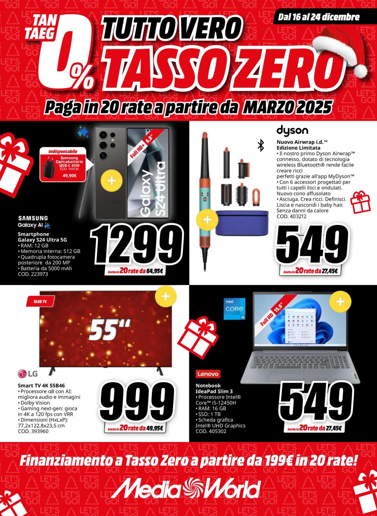 Volantino Mediaworld valido dal 16/12 al 24/12