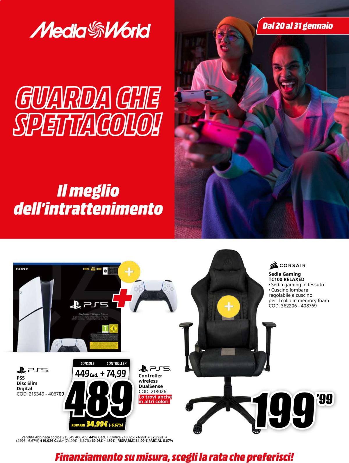 Volantino Mediaworld valido dal 20/01 al 31/01