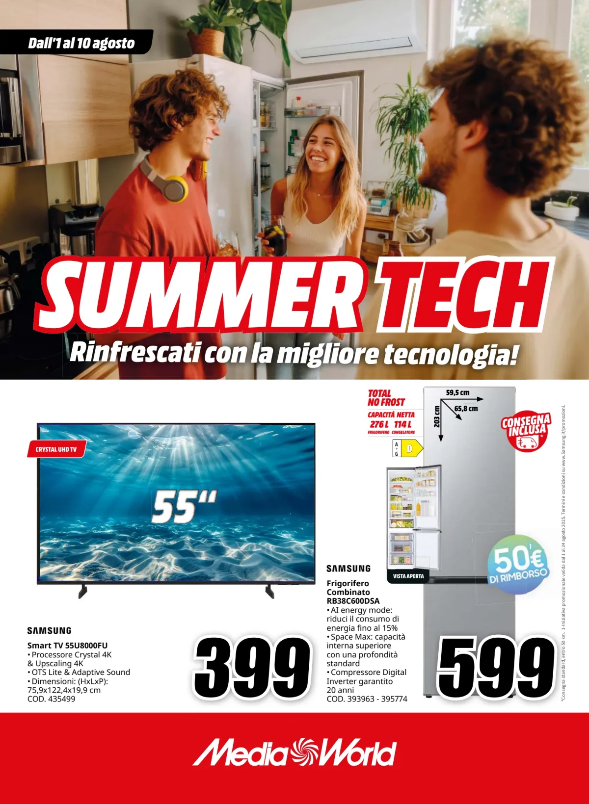 Volantino Mediaworld - Summer Tech valido dal 01/08 al 10/08