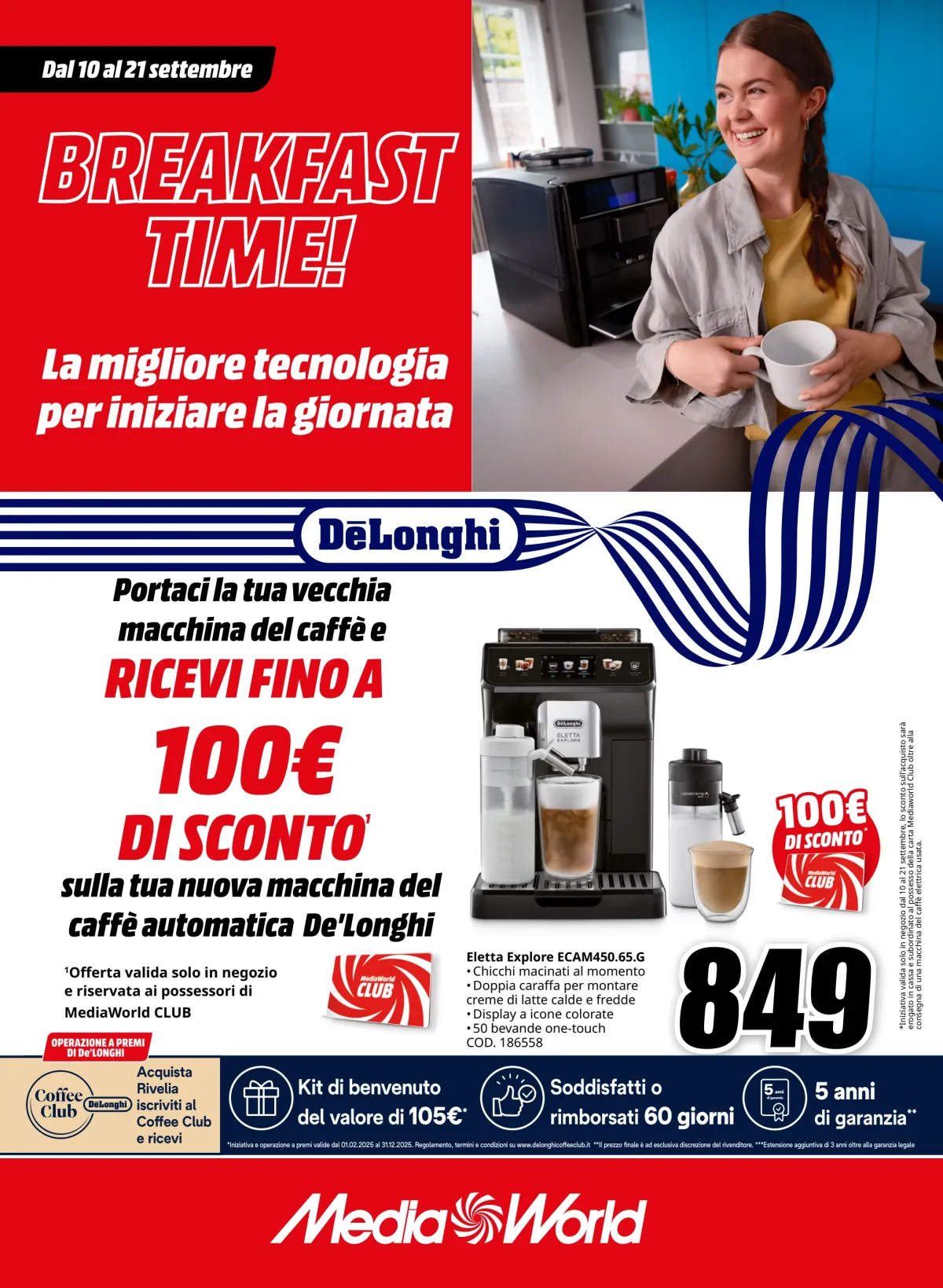 Volantino Mediaworld - Breakfast Time! valido dal 10/09 al 21/09
