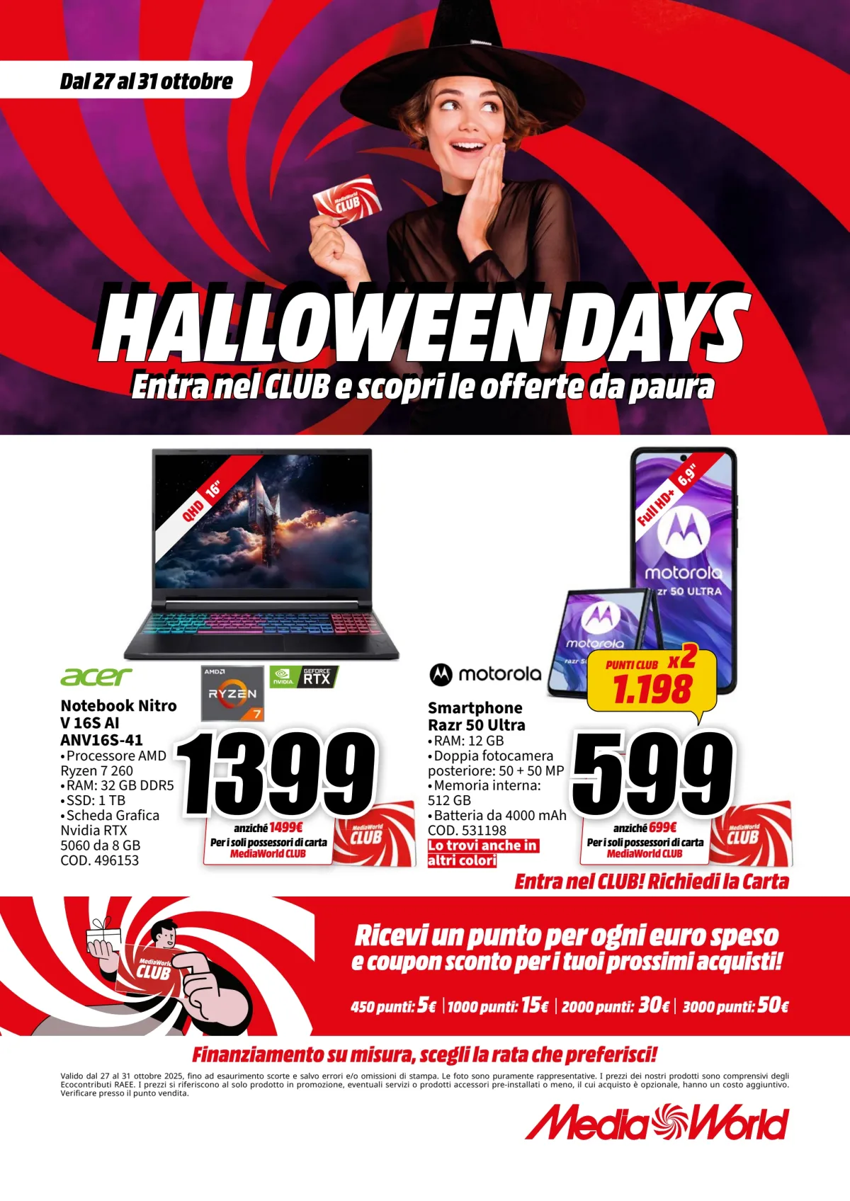 Volantino Mediaworld - Halloween Days valido dal 27/10 al 31/10