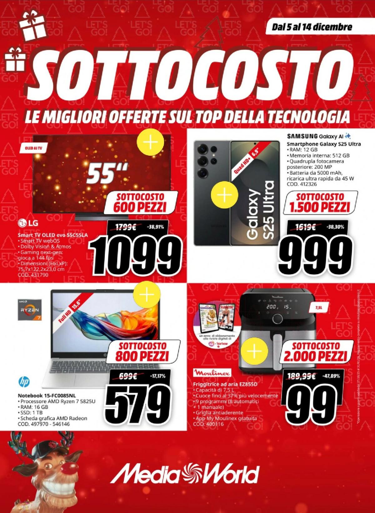 Volantino Mediaworld valido dal 05/12 al 14/12