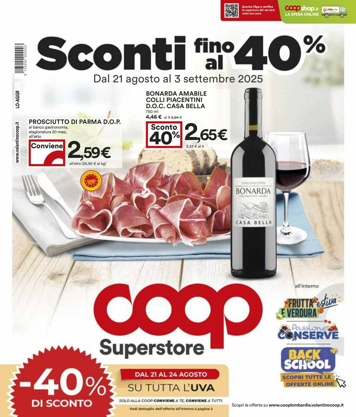 Volantino Coop valido dal 21/08 al 03/09