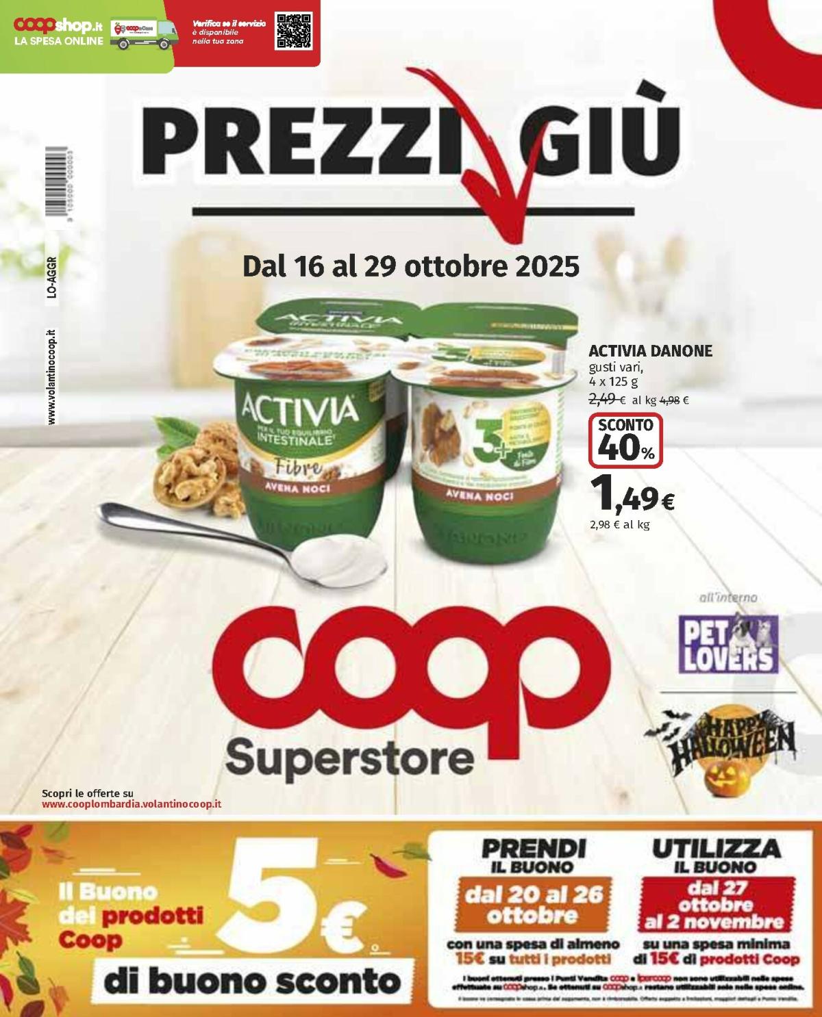 Volantino Coop valido dal 16/10 al 29/10