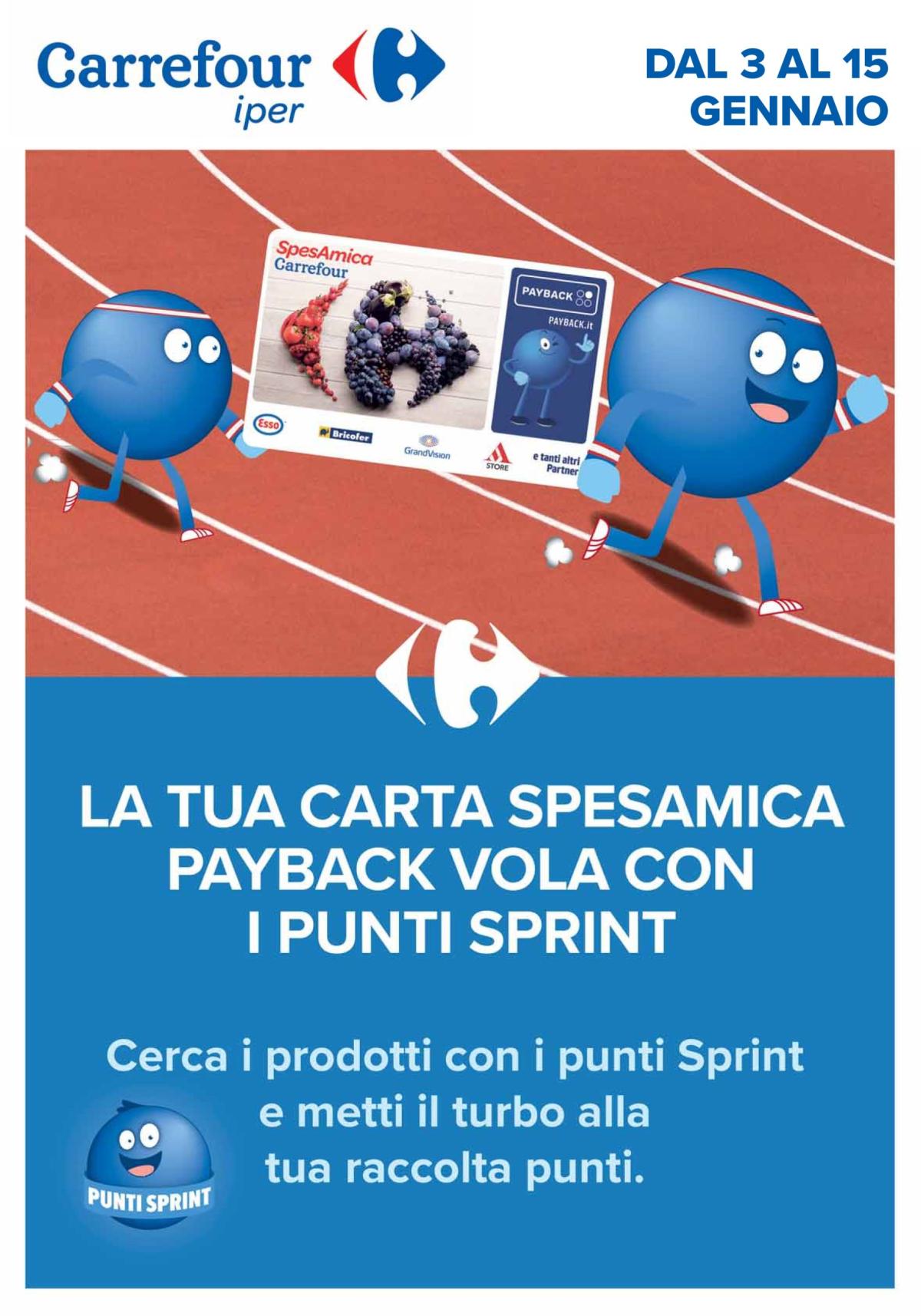 Volantino Carrefour - Punti Sprint Payback valido dal 03/01 al 15/01