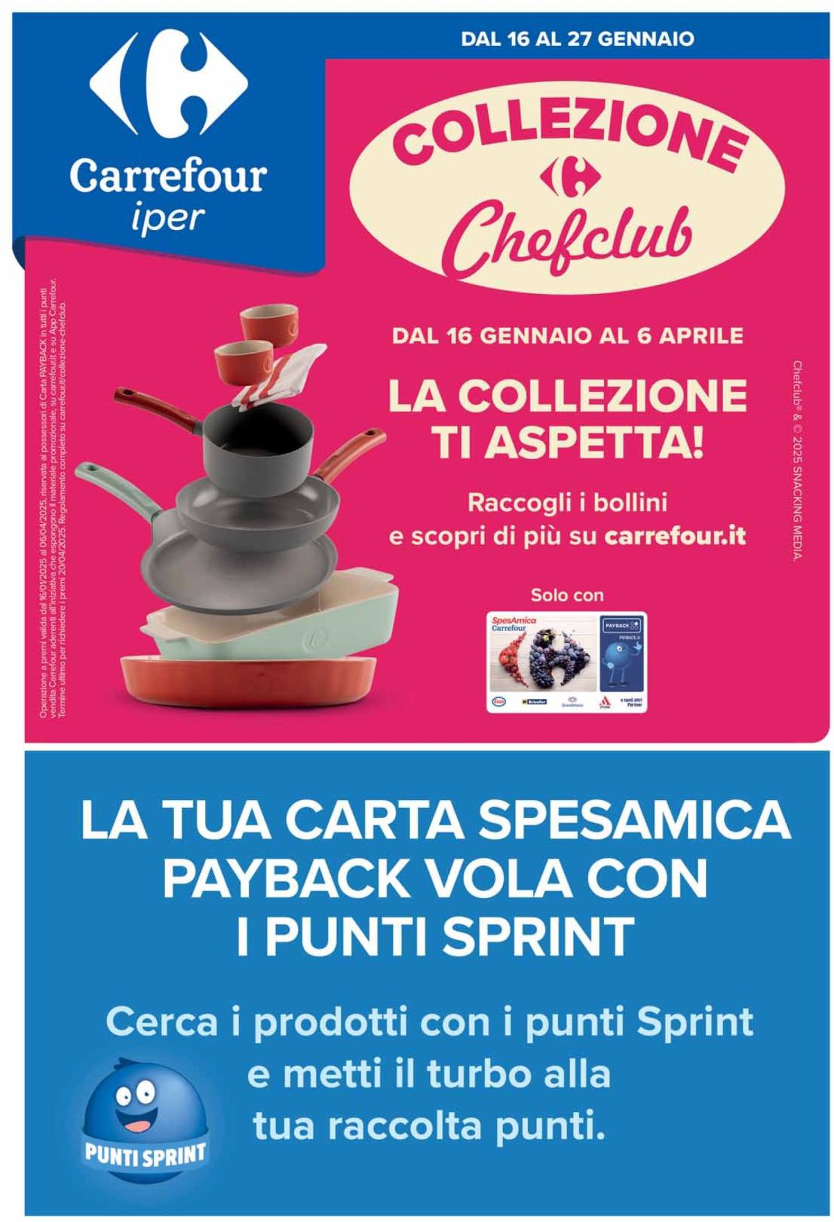 Volantino Carrefour - Punti Sprint Payback valido dal 16/01 al 27/01