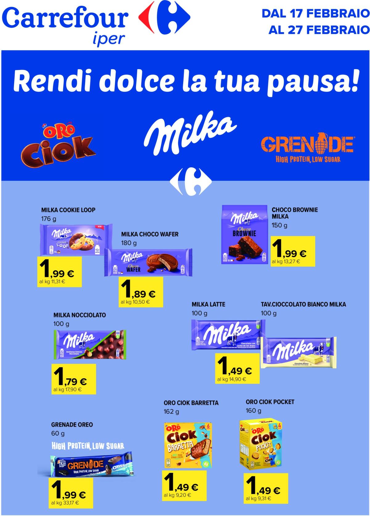 Volantino Carrefour - Speciale merenda valido dal 17/02 al 27/02