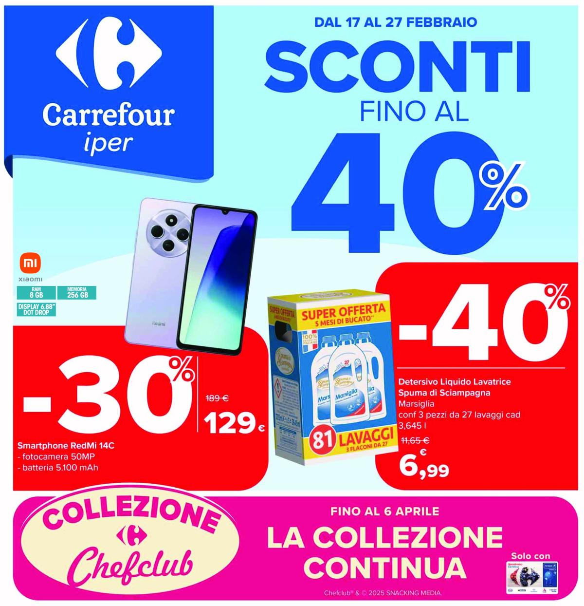 Volantino Carrefour - Sconti fino al 40% valido dal 17/02 al 27/02