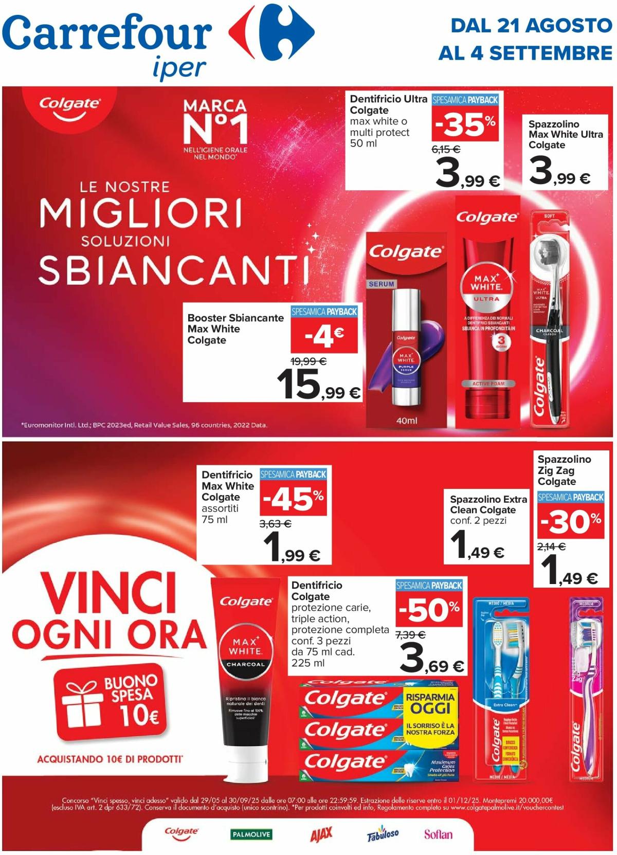 Volantino Carrefour - Speciale Colgate valido dal 21/08 al 04/09