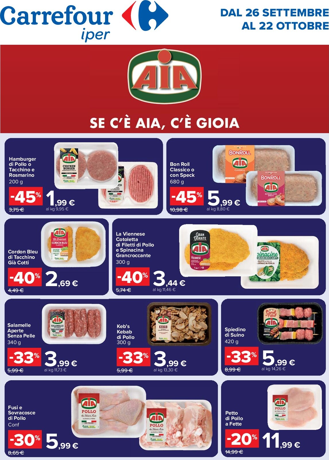 Volantino Carrefour - Speciale Aia valido dal 26/09 al 22/10