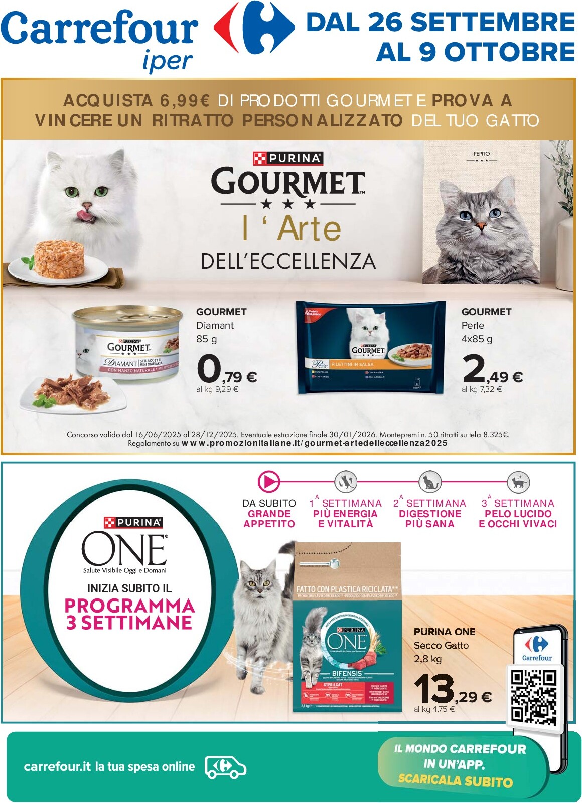 Volantino Carrefour - Speciale Purina valido dal 26/09 al 09/10