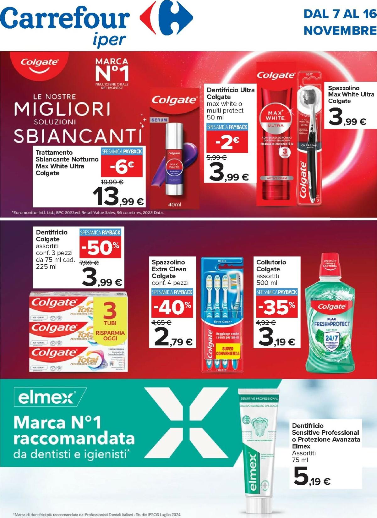 Volantino Carrefour - Speciale Colgate valido dal 07/11 al 16/11