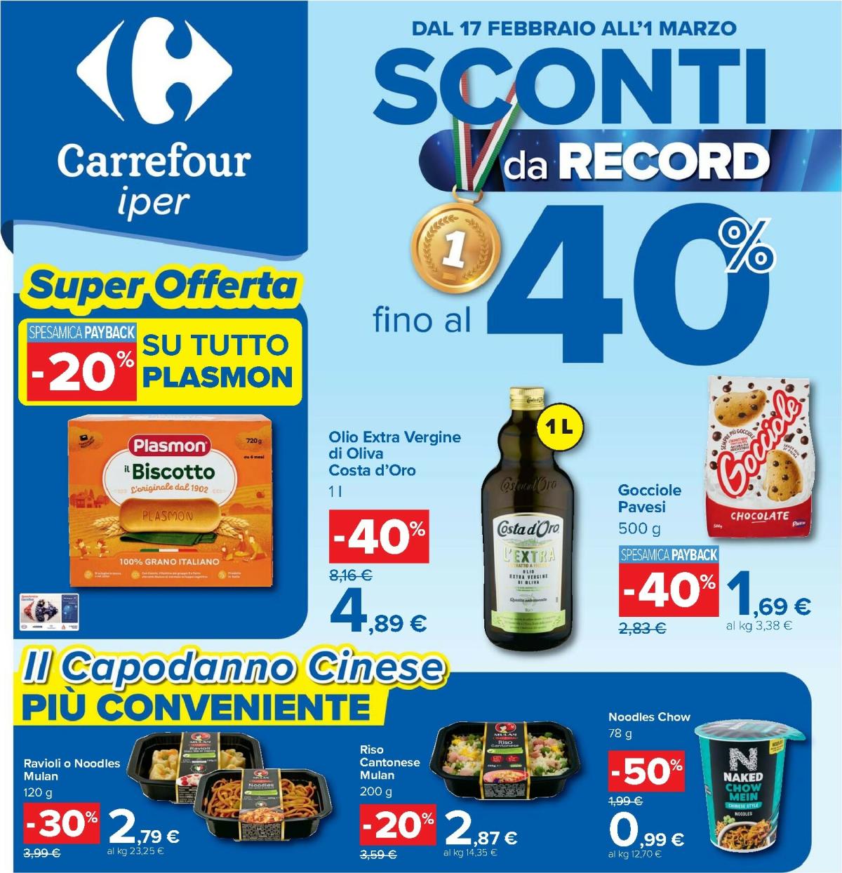Volantino Carrefour - Sconti fino al 40% valido dal 17/02/2026 al 01/03/2026
