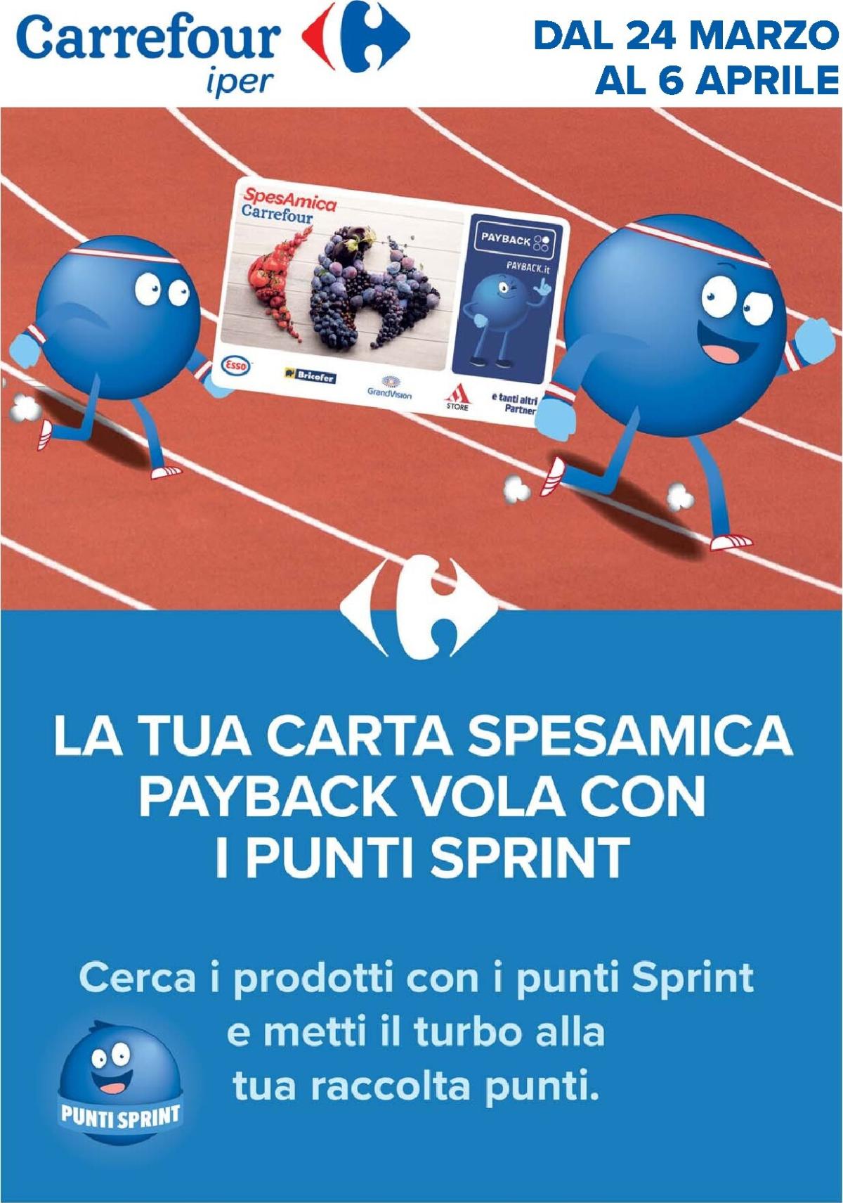 Volantino Carrefour - Punti Sprint Payback valido dal 24/03/2026 al 06/04/2026
