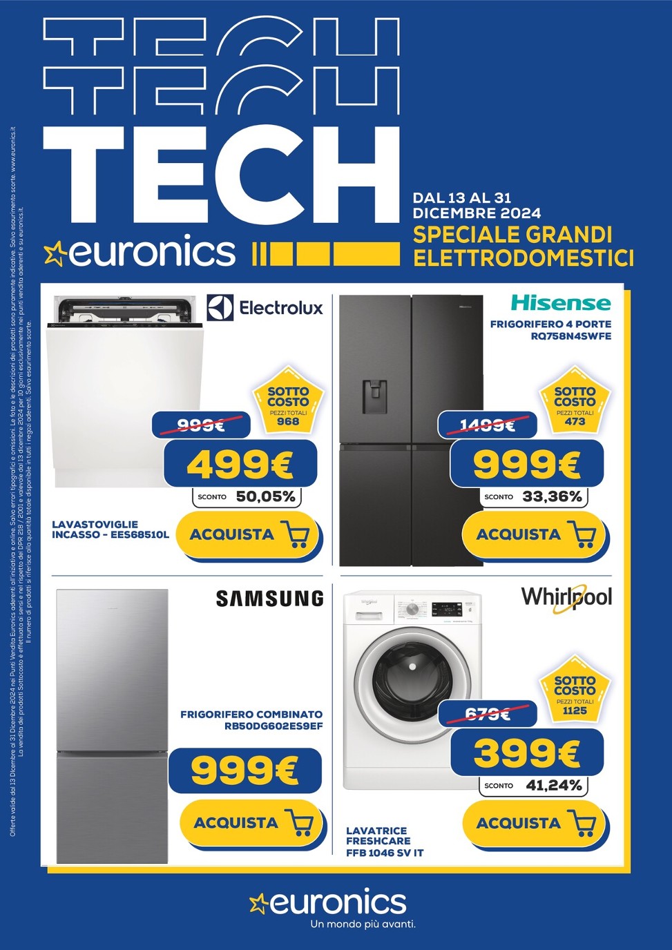 Volantino Euronics - Speciale Grandi Elettrodomestici valido dal 13/12 al 31/12