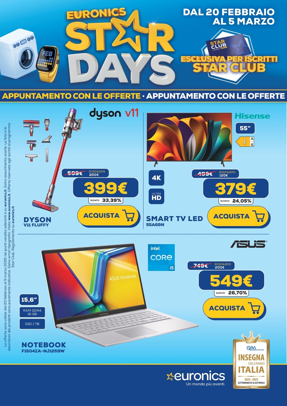 Volantino Euronics - Star Days valido dal 20/02 al 05/03