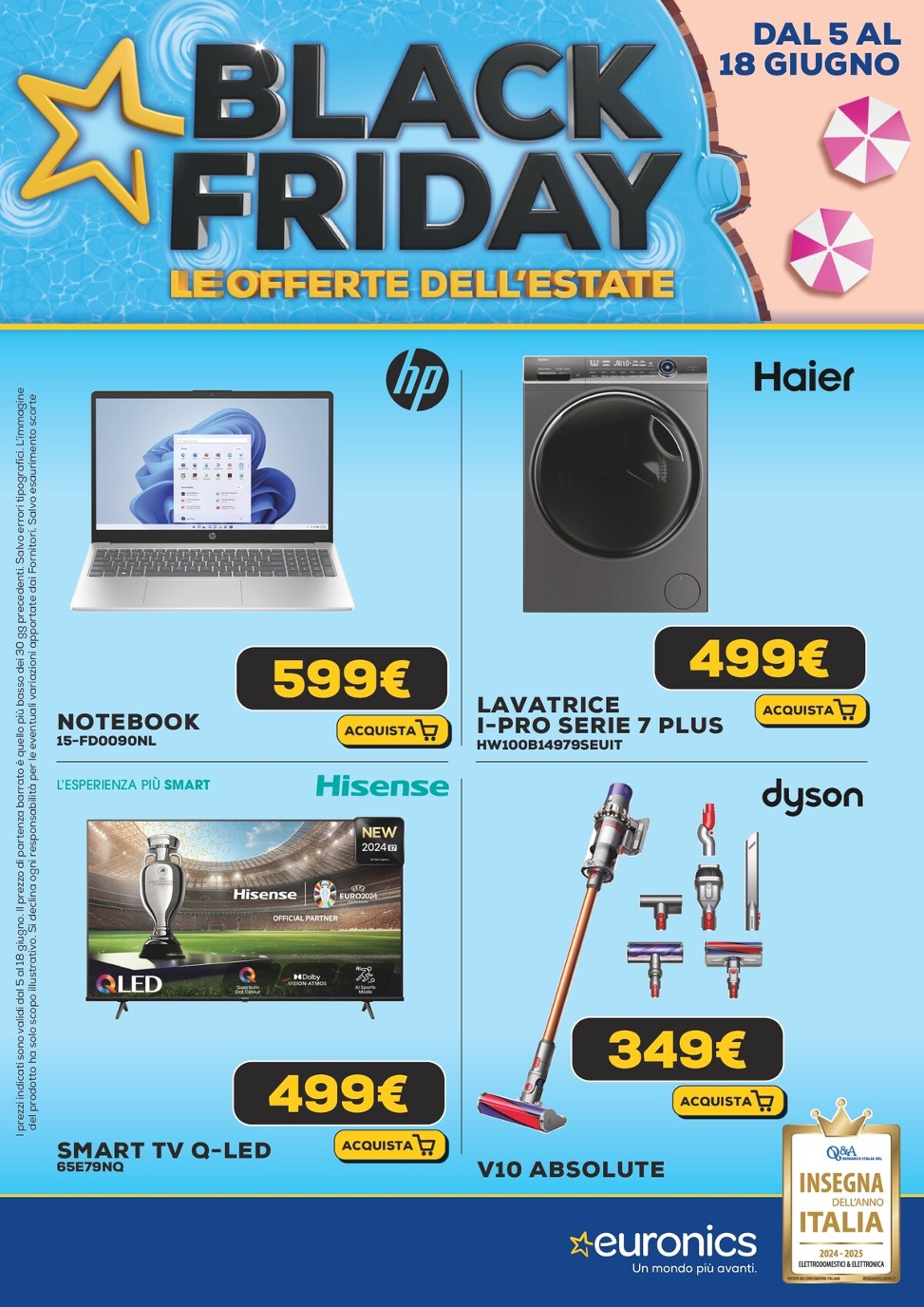Volantino Euronics - Black Friday d'Estate valido dal 05/06 al 18/06