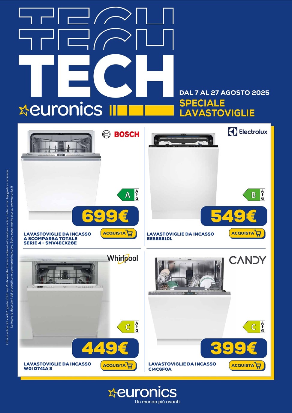 Volantino Euronics - Speciale Lavastoviglie valido dal 07/08 al 27/08