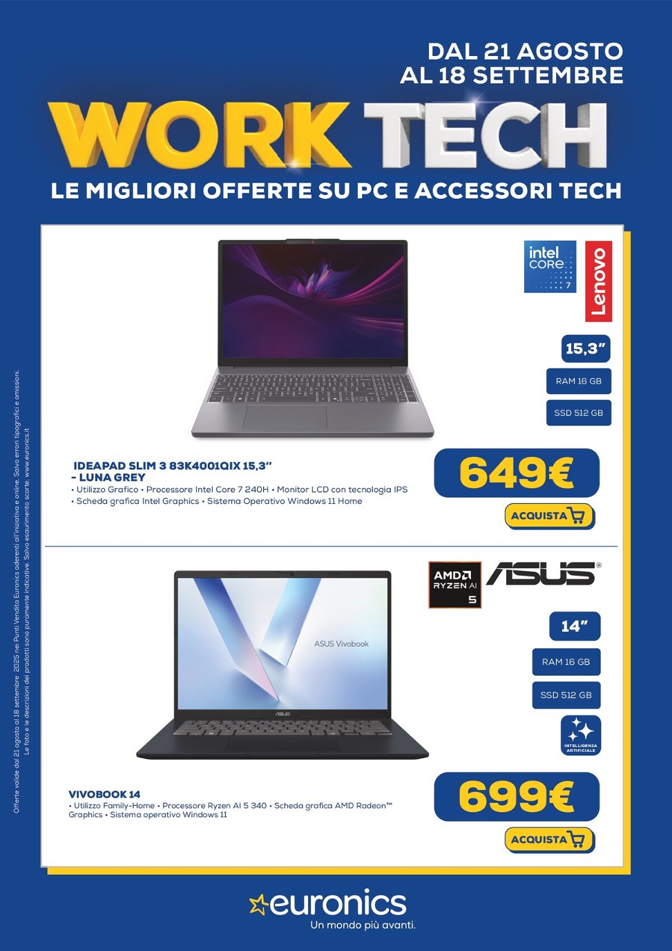 Volantino Euronics - Work Tech valido dal 21/08 al 18/09