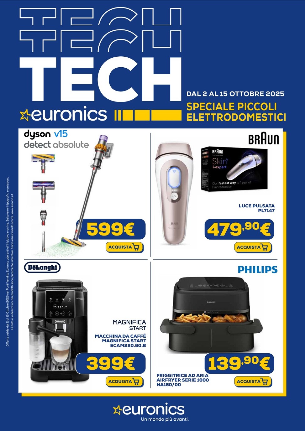 Volantino Euronics - Speciale Piccoli Elettrodomestici valido dal 02/10 al 15/10