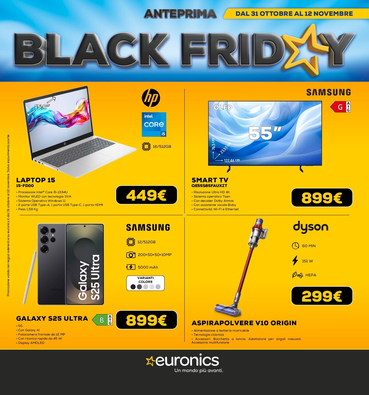 Volantino Euronics - Black Friday valido dal 31/10 al 12/11