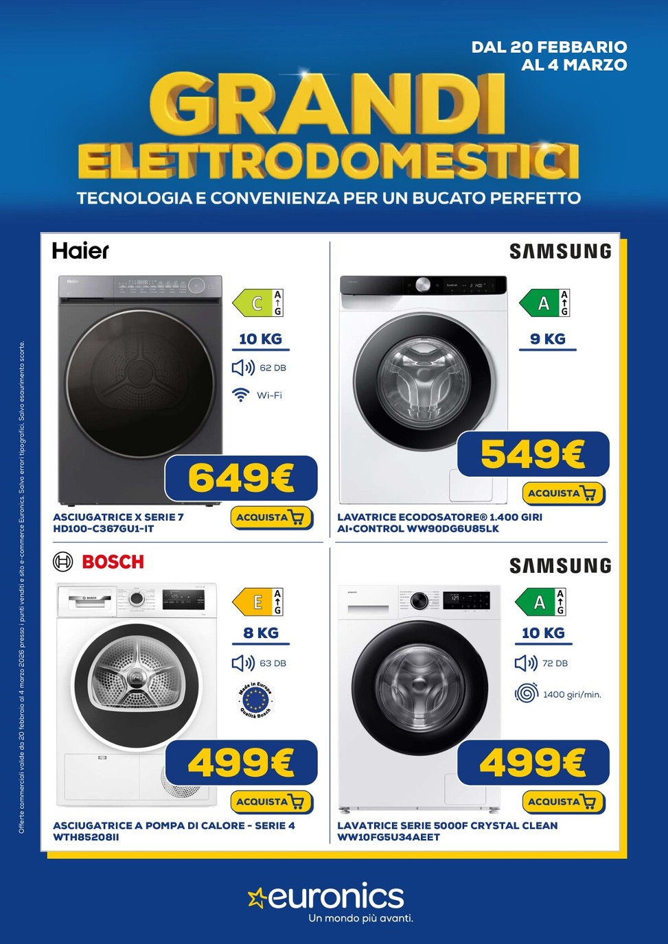 Volantino Euronics - Grandi Elettrodomestici valido dal 20/02/2026 al 04/03/2026
