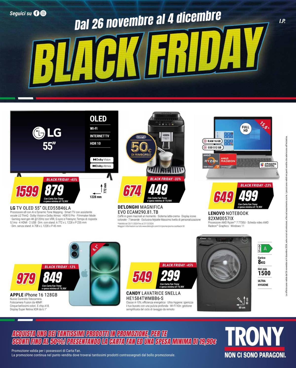 Volantino Trony - Black Friday valido dal 26/11 al 04/12