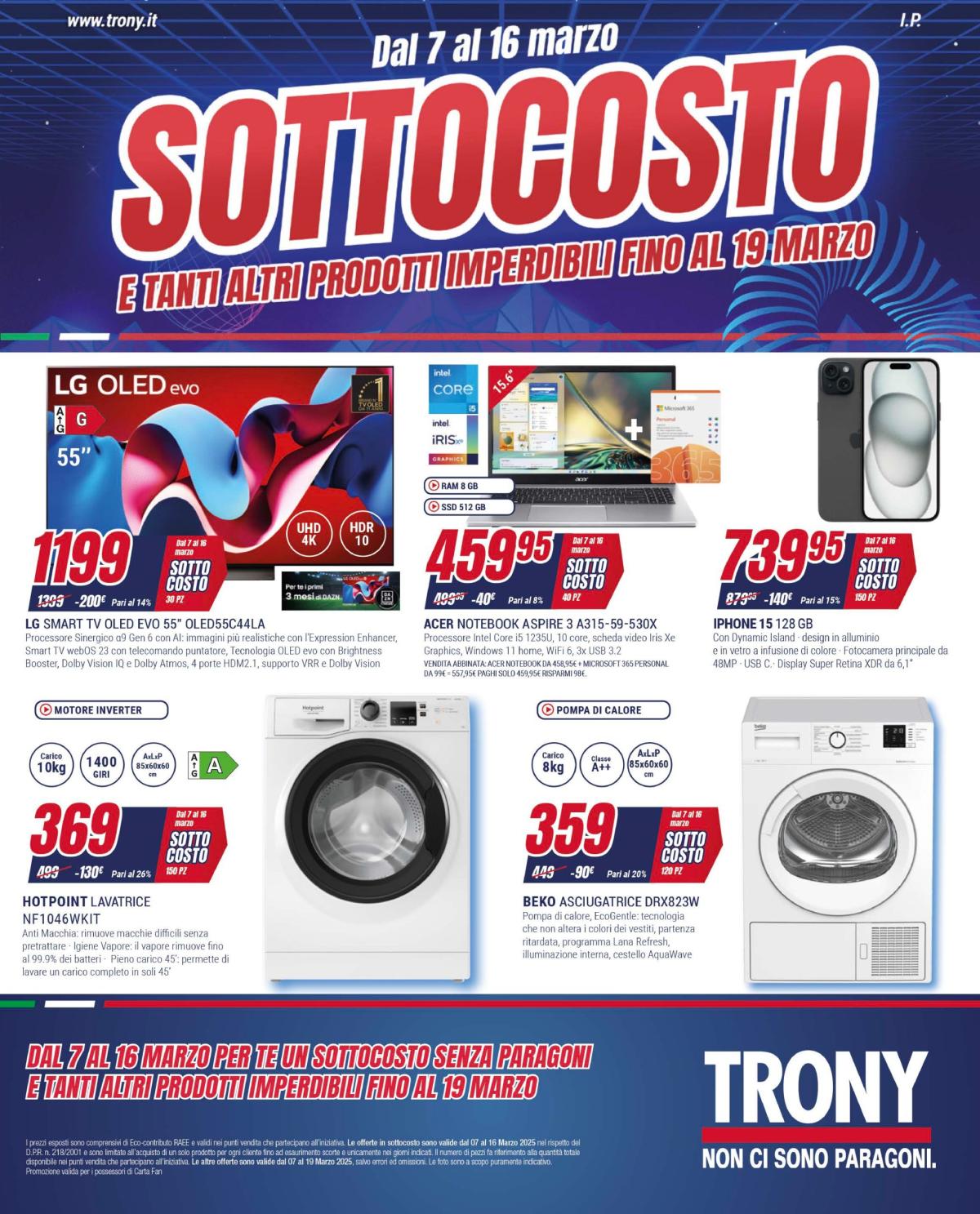 Volantino Trony - Sottocosto valido dal 07/03 al 16/03