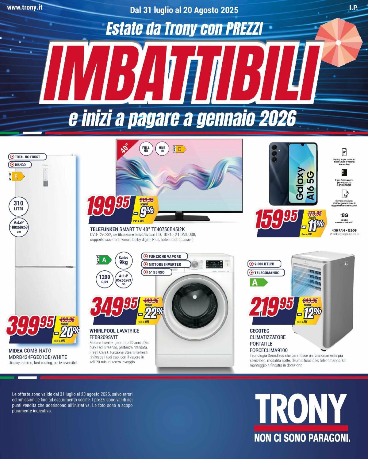 Volantino Trony valido dal 31/07 al 20/08