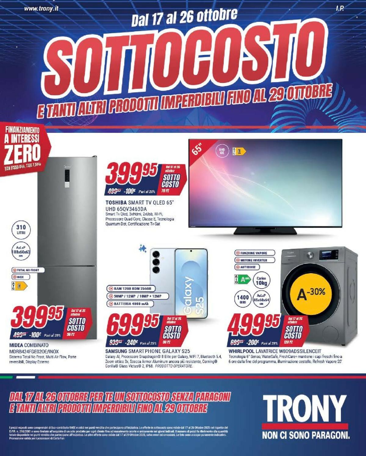 Volantino Trony valido dal 17/10 al 29/10